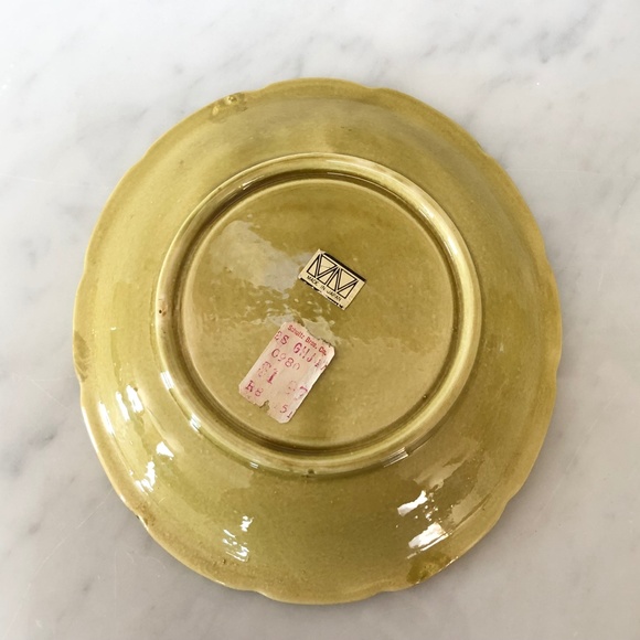 New VTG Mustard Yellow/Green Water Pitcher Bowl Cluster of Grapes Made in Japan - Picture 6 of 12